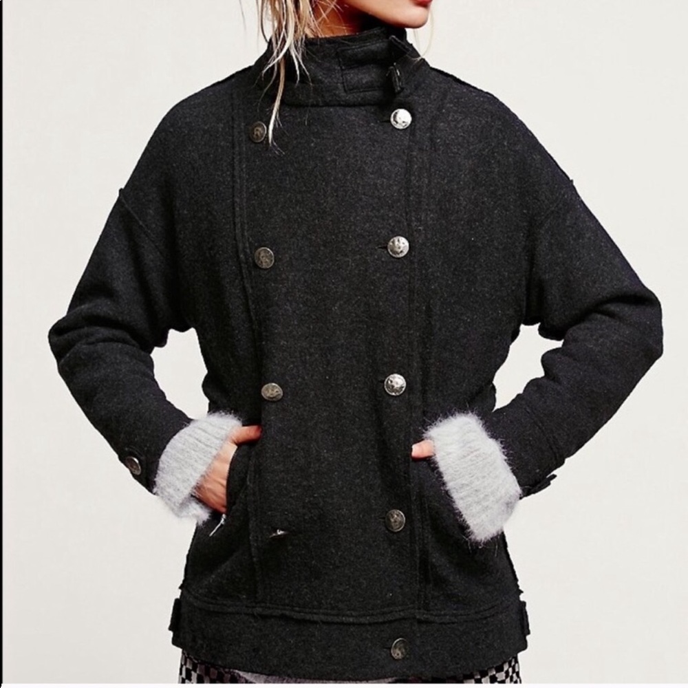 Free People Jenny's Military Coat Jacket